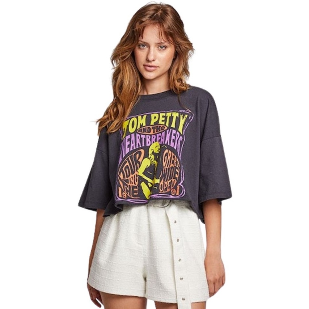 NWT Chaser Tom Petty the Great Wide Open Cropped Concert Tee size small
